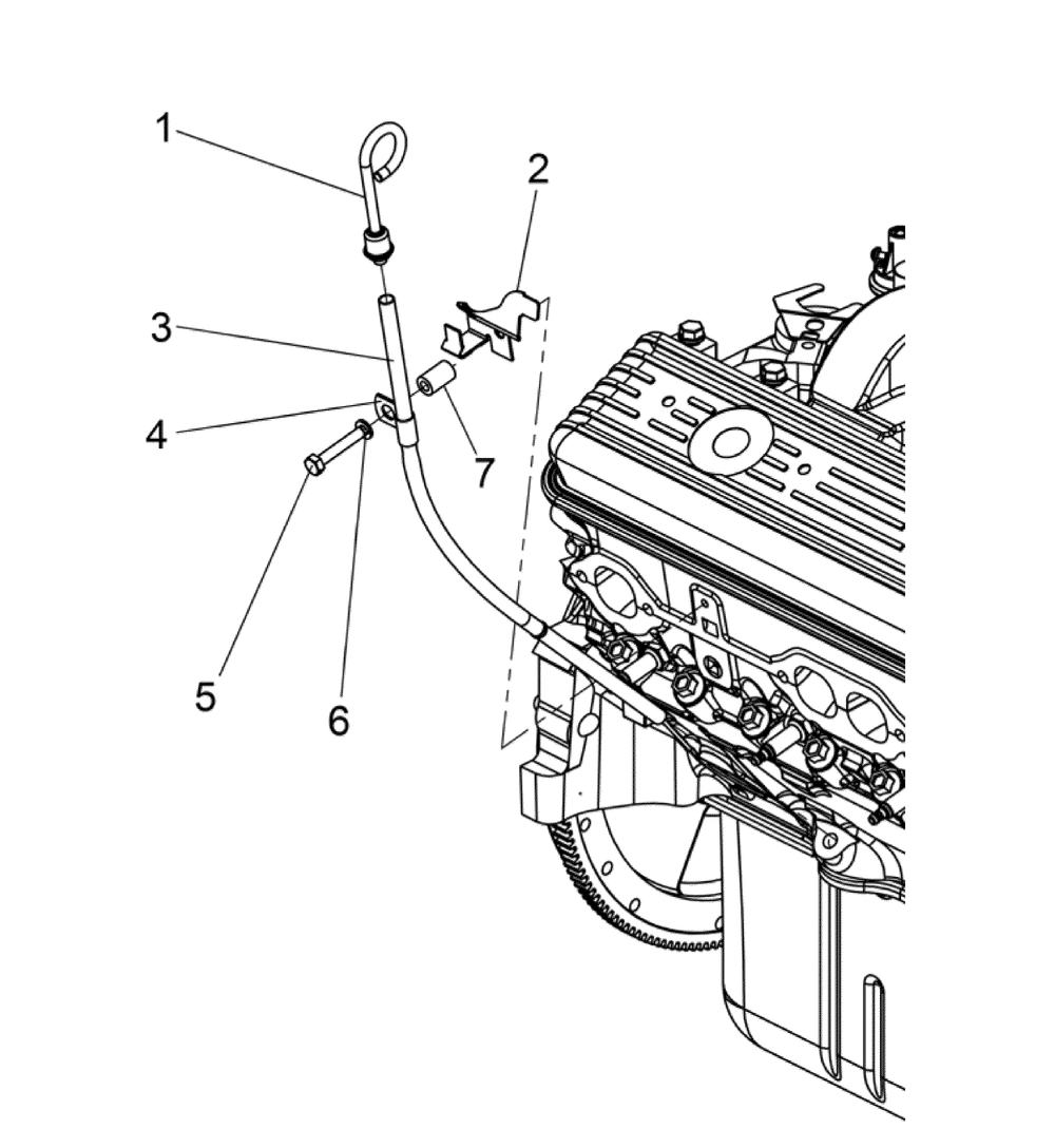 Engine Group - Oil Level Gauge Diagram and Parts List for 076071-0  Briggs and Stratton Generator